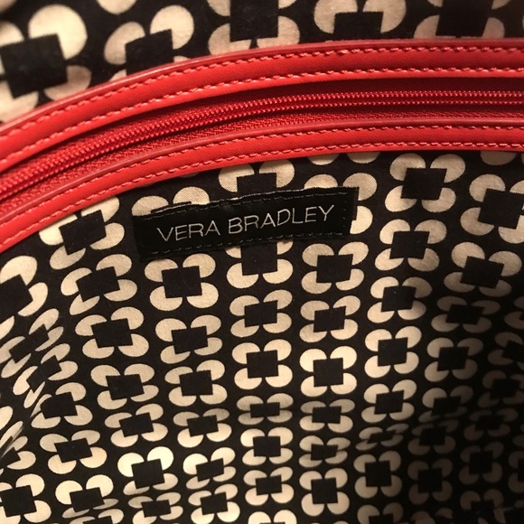 VERA BRADLEY FAUX LEATHER ORANGE TOTE - Picture 9 of 10